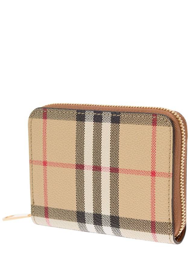 Check Leather Coin Wallet Beige - BURBERRY - BALAAN 3