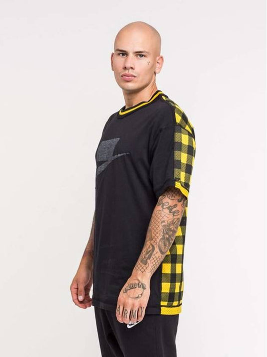 Sportswear Logo Back Check Short Sleeve T-Shirt Yellow Black - NIKE - BALAAN 2