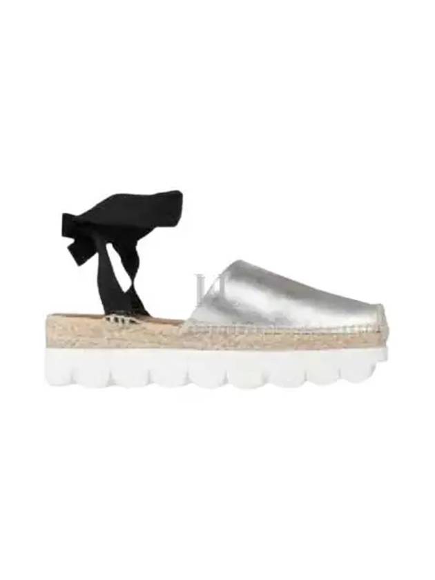 Ankle Tie Platform Espadrilles Silver - MARNI - BALAAN 2