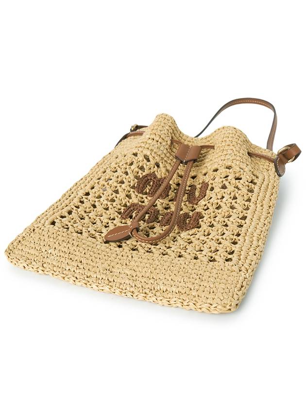 Woven Fabric Mini Bucket Bag Beige - MIU MIU - BALAAN 5