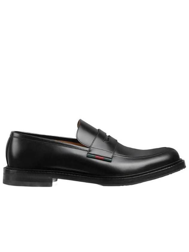 Web Leather Loafer Black - GUCCI - BALAAN 1