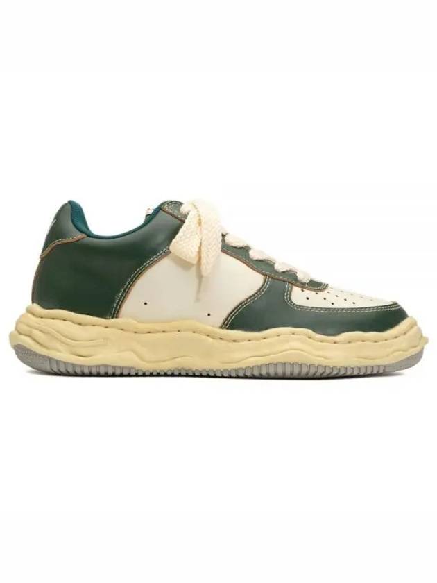 Wayne OG Sole VC Leather Low Top Sneakers White Green - MIHARA YASUHIRO - BALAAN 1