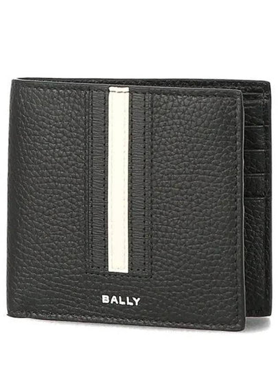 Striped Leather Half Wallet Black - BALLY - BALAAN 2