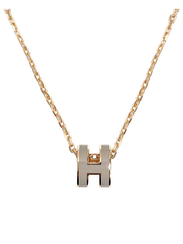 Mini Pop H Pendant Rose Gold & Marron Glace - HERMES - BALAAN 6