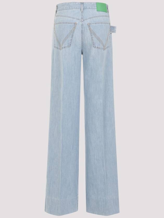 Wide Leg Denim Jeans Light Bleach - BOTTEGA VENETA - BALAAN 3