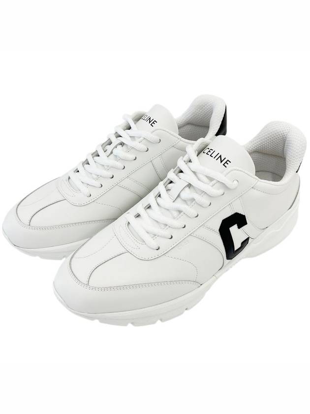 Runner Cr02 Calfskin Lace-Up Low Top Sneakers White - CELINE - BALAAN 5