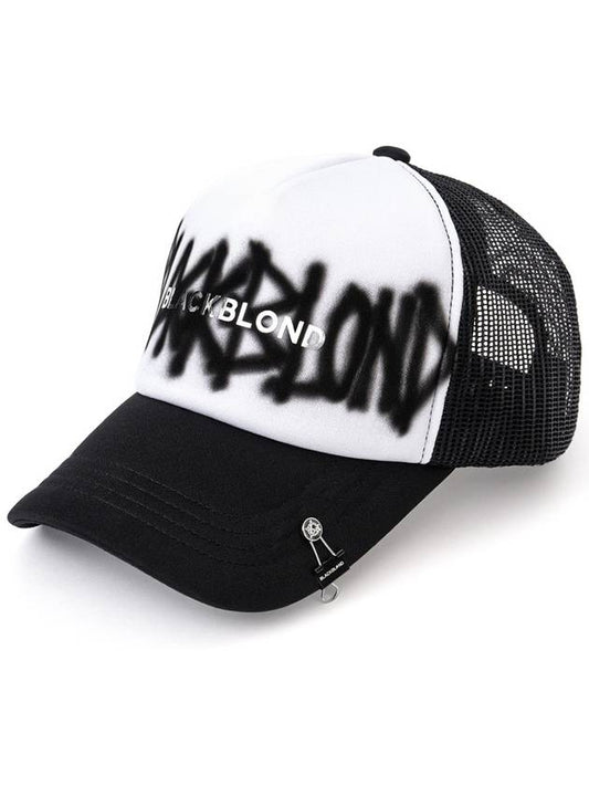 BBD Graffiti Metal Logo Trucker Mesh Cap Black - BLACKBLOND - BALAAN 2