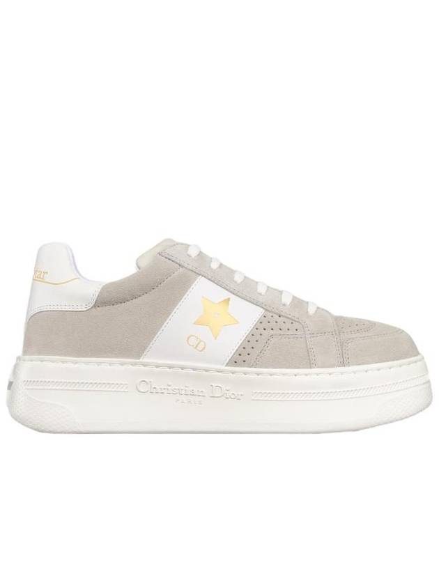 Star Platform Suede Calfskin Low Top Sneakers Light Beige - DIOR - BALAAN 1