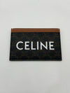 Triomphe Canvas Logo Card Wallet Tan - CELINE - BALAAN 4