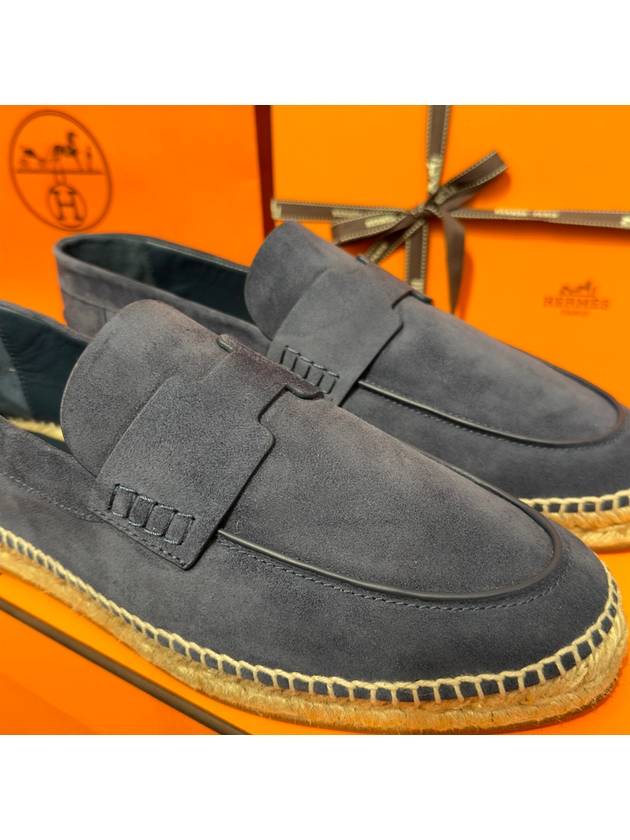 Men's loafers suede goatskin trip espadrille navy - HERMES - BALAAN 5