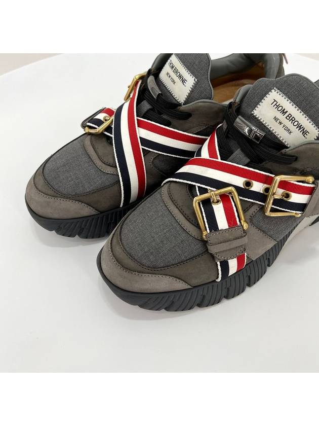 Three stripe strap sneakers gray size 40 - THOM BROWNE - BALAAN 4