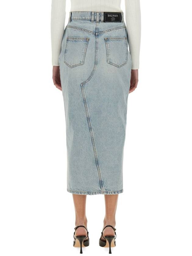 Balmain Denim Midi Skirt - BALMAIN - BALAAN 7