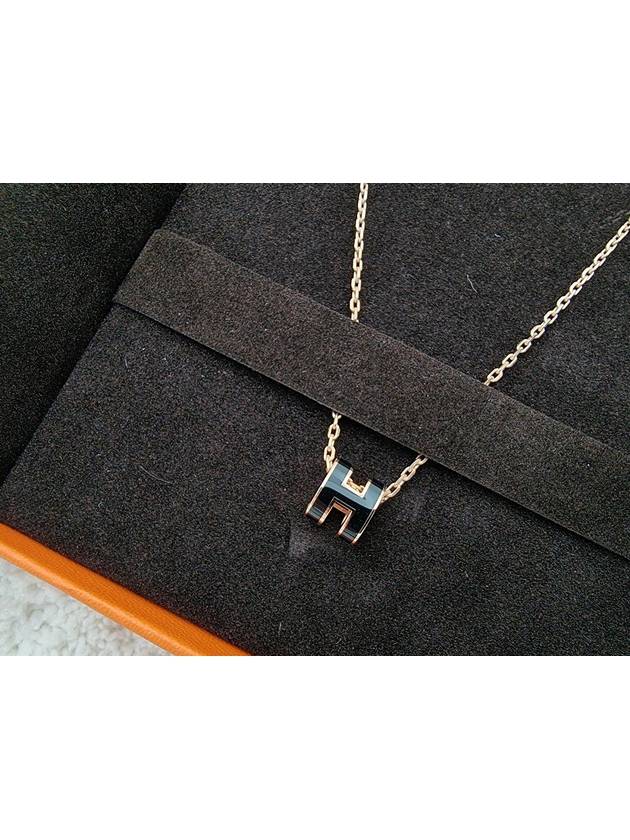 PopAche Mini Necklace Rose Gold Black - HERMES - BALAAN 3