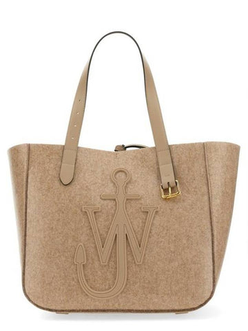 Belt Anchor Embroidered Tote Bag Brown - JW ANDERSON - BALAAN 1