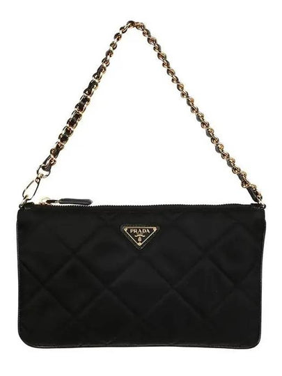 Triangle Logo Chain Pouch Black - PRADA - BALAAN 2