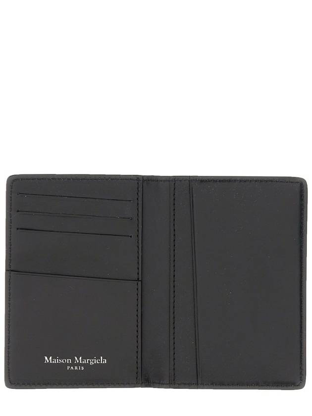 Stitched Bi-Fold Leather Card Wallet Black - MAISON MARGIELA - BALAAN 5