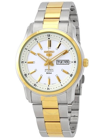 Seiko Series 5 Automatic White Dial Two-tone Men's Watch SNKP14K1S - SEIKO - BALAAN 1