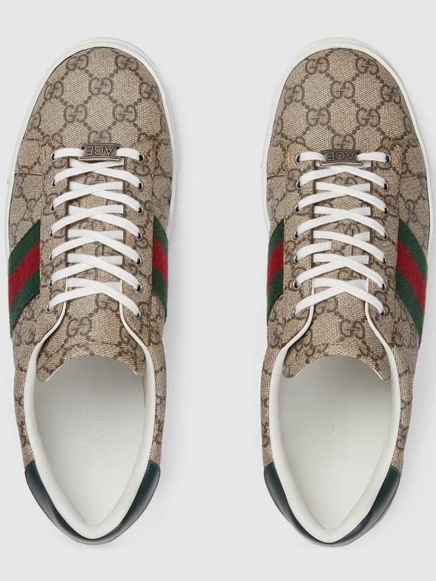 Ace GG Supreme Canvas Low Top Sneakers Beige - GUCCI - BALAAN 3