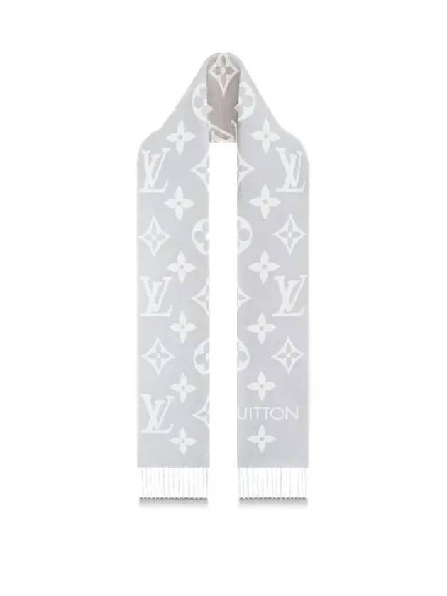 LV Essential Monogram Wool Scarf Light Grey - LOUIS VUITTON - BALAAN 3