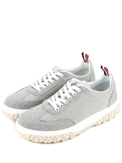 Cable Knit Low Top Sneakers Grey - THOM BROWNE - BALAAN 2