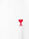 Men's Heart Logo Embroidered Long Sleeve T-Shirt White - AMI - BALAAN 4