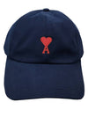 Embroidered Heart Logo Ball Cap Navy - AMI - BALAAN 2