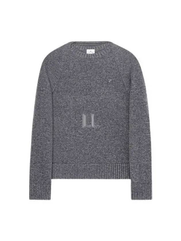 Embroidered Logo Wool Knit Top Grey - COURREGES - BALAAN 2