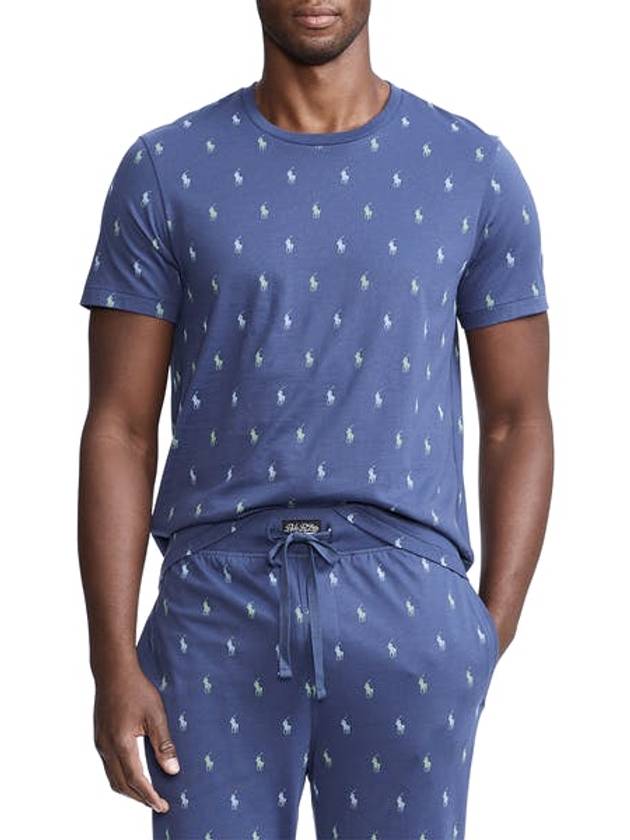 Men's All Over Pony Sleepwear Short Sleeve T-Shirt Blue - POLO RALPH LAUREN - BALAAN 3