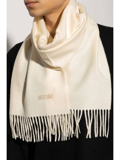 Moschino Fringed Scarf, Men's, Beige - MOSCHINO - BALAAN 2