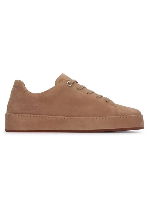 Women's Nuage Suede Goat Skin Low Top Sneakers Cashew Butter - LORO PIANA - BALAAN 1