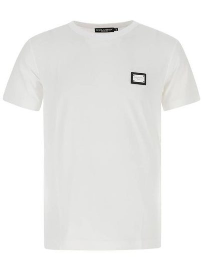 logo patch crew neck cotton short sleeve t-shirt white - DOLCE&GABBANA - BALAAN 2