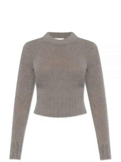 Brushed Wool Alpaca Knit Top Taupe - AMI - BALAAN 2