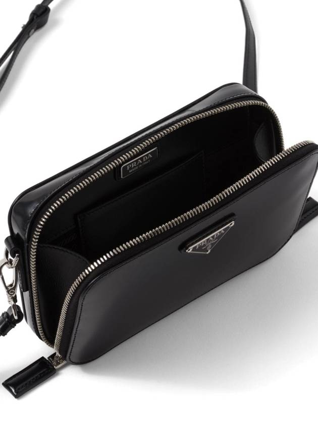 Brique Brushed Leather Messenger Bag Black - PRADA - BALAAN 5