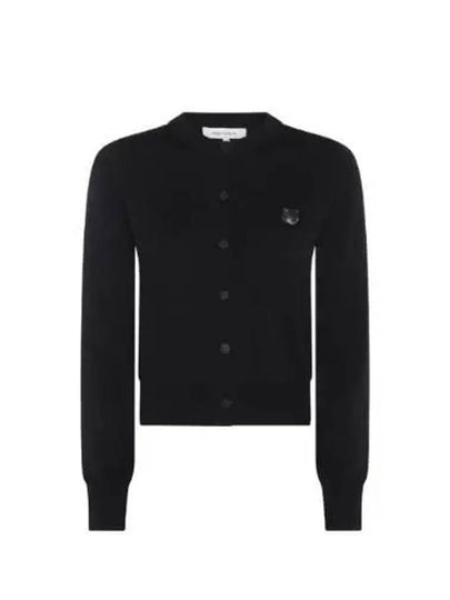 Bold Fox Head Patch Regular Cardigan Black - MAISON KITSUNE - BALAAN 2