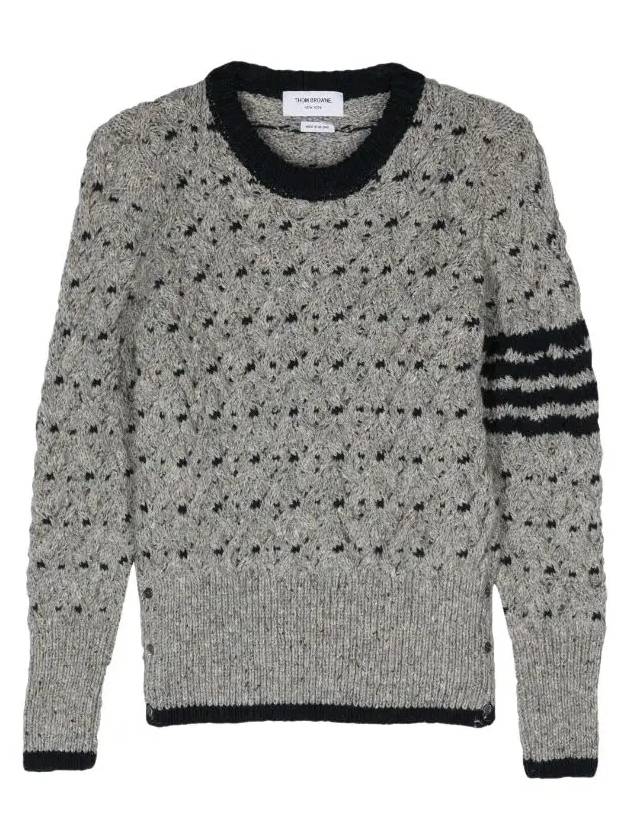 4 Bar Cable Knit Top Grey - THOM BROWNE - BALAAN 2