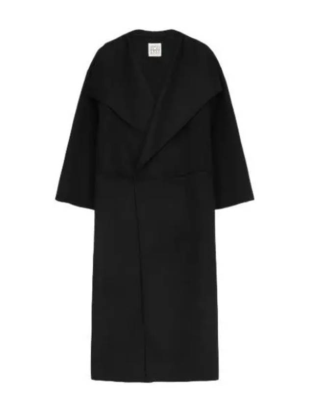 Signature Wool Cashmere Coat Black - TOTEME - BALAAN 1