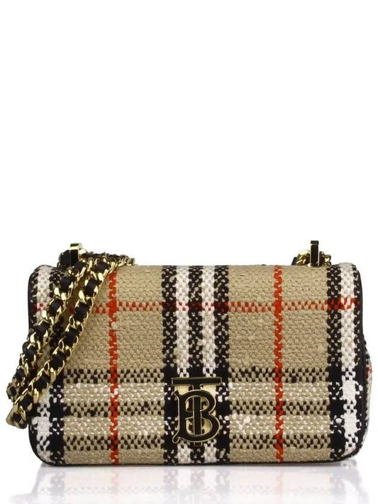 TB Logo Check Bouclé Mini Lola Cross Bag Beige - BURBERRY - BALAAN 2