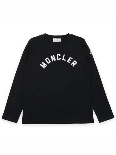 Kids Lettering Logo Long Sleeve T Shirt Black 8D00003 83907 999 8 10A - MONCLER - BALAAN 2