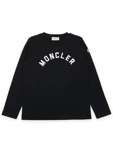 Kids Lettering Logo Long Sleeve T Shirt Black 8D00003 83907 999 8 10A - MONCLER - BALAAN 1