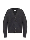 Wool Cashmere Cardigan Grey - AMI - BALAAN 1