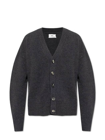 Wool Cashmere Cardigan Grey - AMI - BALAAN 2