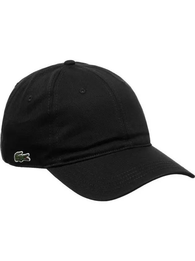 Logo Patch Cotton Twill Ball Cap Black - LACOSTE - BALAAN 1