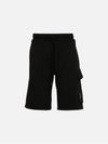 Diagonal Cotton Track Shorts Black - CP COMPANY - BALAAN 1