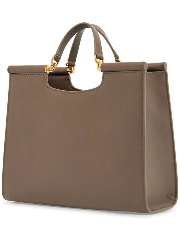 beige calfskin tote bag with adjustable shoulder strap - DOLCE&GABBANA - BALAAN 2