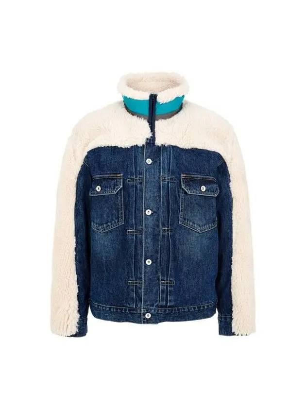 Men's Shearling Mix Denim Blouson Indigo 270148 - SACAI - BALAAN 1