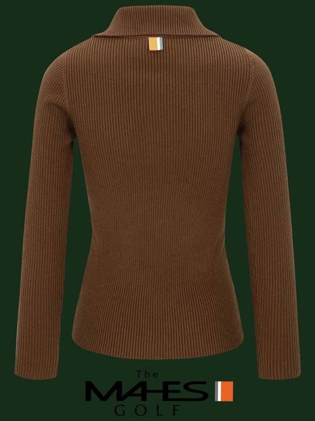 Knit Sweater Orange Label British Brown Half Zip Up Knit GN40397 - MAHES - BALAAN 2