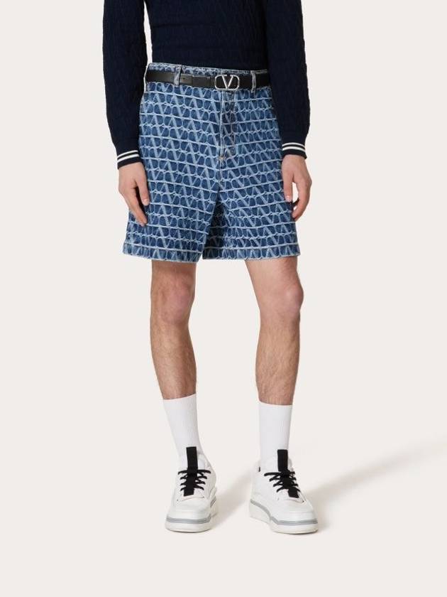 VALENTINO SHORT IN DENIM TOILE ICONOGRAPHE - VALENTINO - BALAAN 3