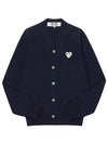 P1N062 2 PLAY White Heart Wappen Wool Men s Cardigan - COMME DES GARCONS - BALAAN 3