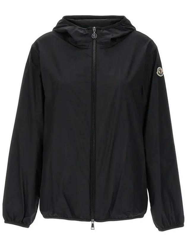 Fegeo Logo Patch Zip Up Hoodie Black - MONCLER - BALAAN 2