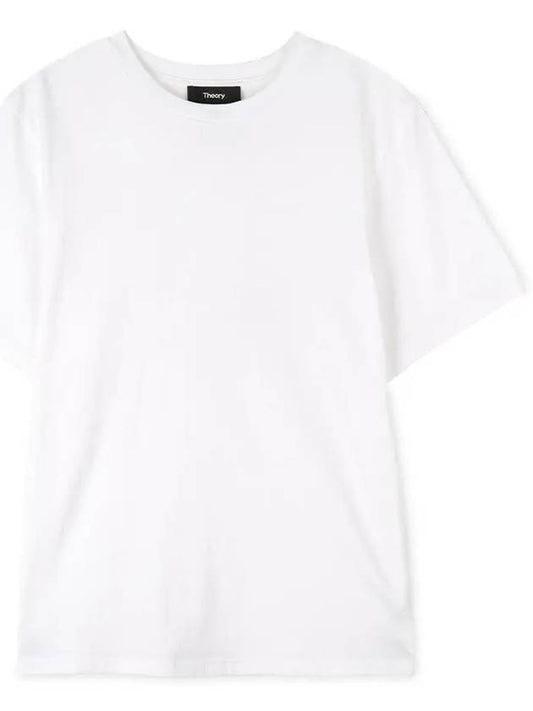 Women's Linear Short Sleeve T-Shirt White - THEORY - BALAAN 2